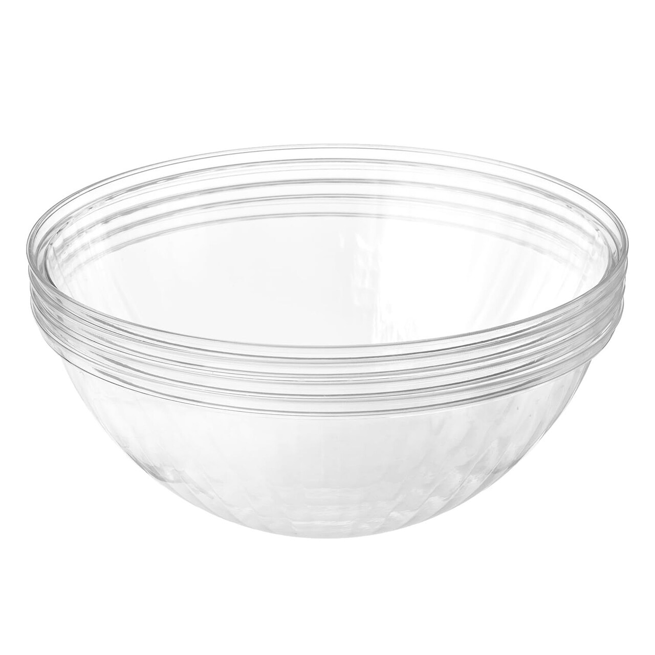 Clear Plastic Serving Bowls, 150 Oz 4 pk, Round Large Disposable Party Bowls